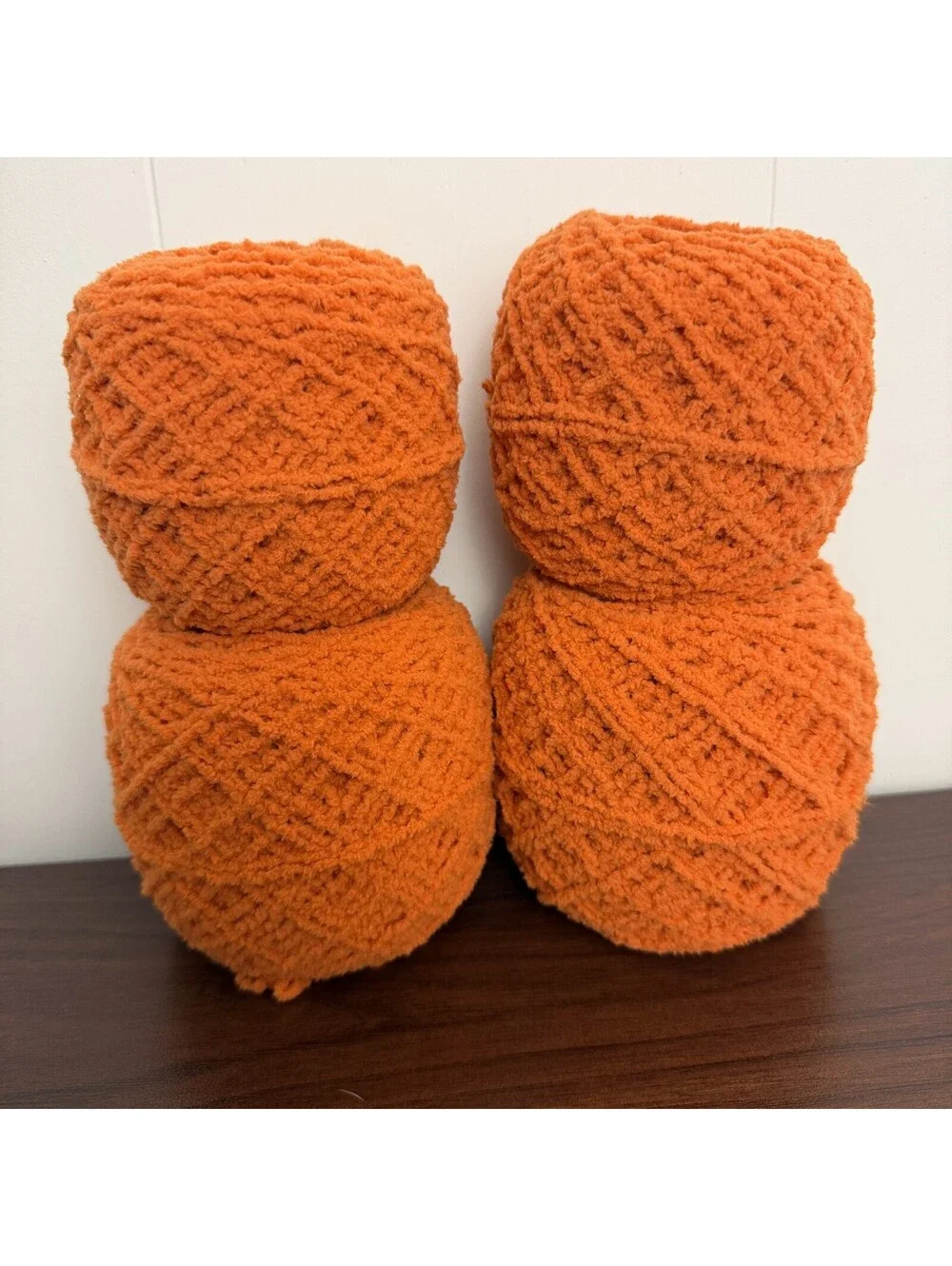 Reclaimed Nylon Acrylic Worsted Yarn - 596 Yds - Pumpkin Orange 276g (4 Cakes)